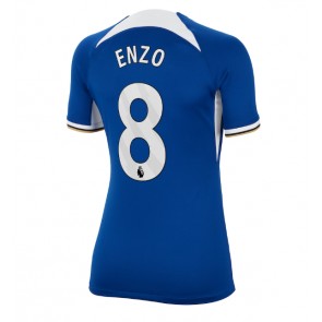 Chelsea Enzo Fernandez #8 Replica Home Stadium Shirt for Women 2023-24 Short Sleeve